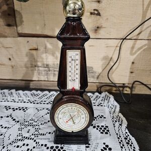 Avon Brown Wall Thermometer with Ivory Dial and Red Indicator
